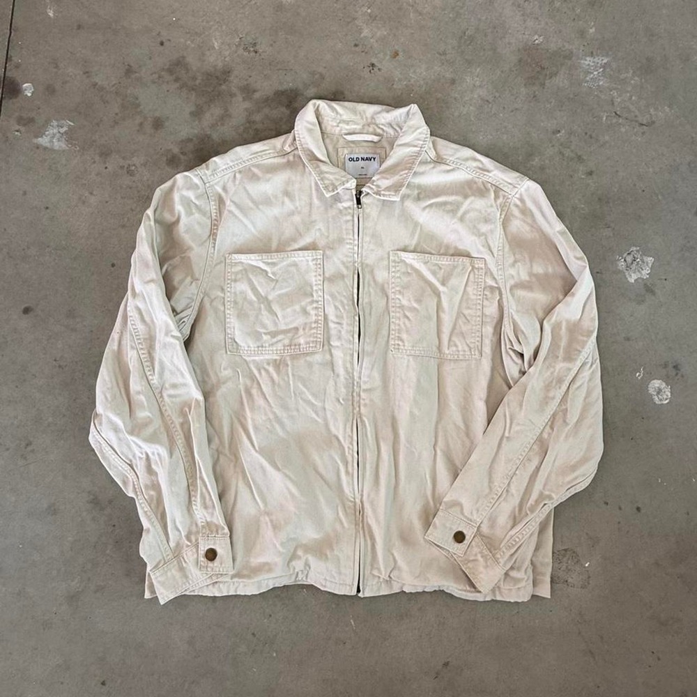 Old Navy cream zip up jacket Size XL